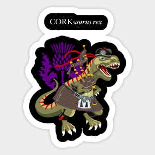 Clanosaurus Rex CORKsaurus Plaid Cork Irish Ireland Family Tartan Sticker